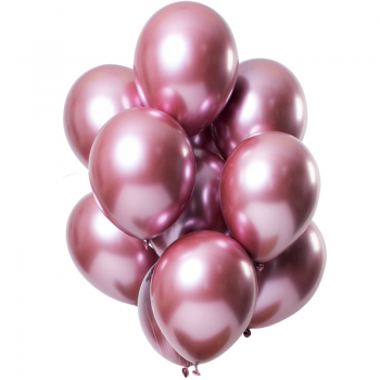 Gummiballon-Set "Spiegel Effekt Rose-Gold"
